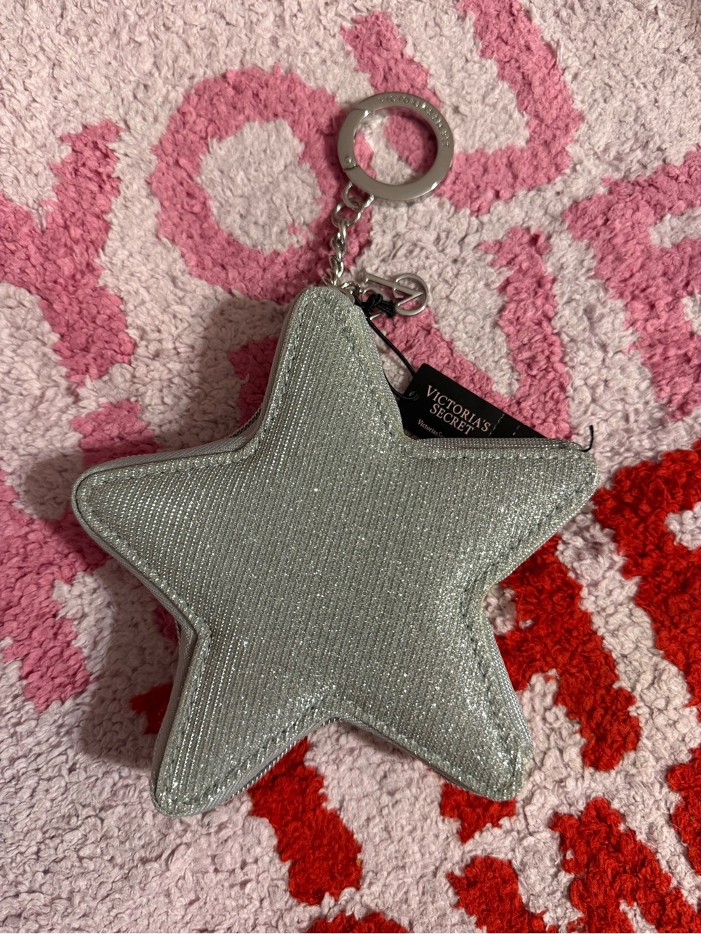 Victoria's Secret Silver Star Keychain Pouch - Picture 1 of 4